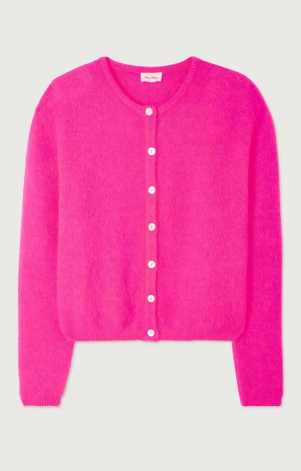 American Vintage | Damencardigan Vitow Neon Pink Meliert