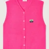 American Vintage | Damencardigan Vitow Neon Pink Meliert