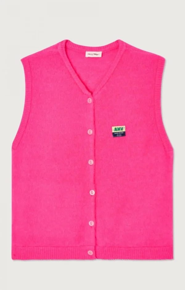 American Vintage | Damencardigan Vitow Neon Pink Meliert