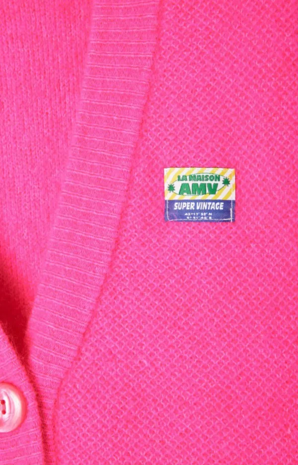 American Vintage | Damencardigan Vitow Neon Pink Meliert