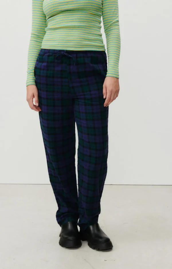 American Vintage | Damenhose Yuzy Gruner Lila Tartan