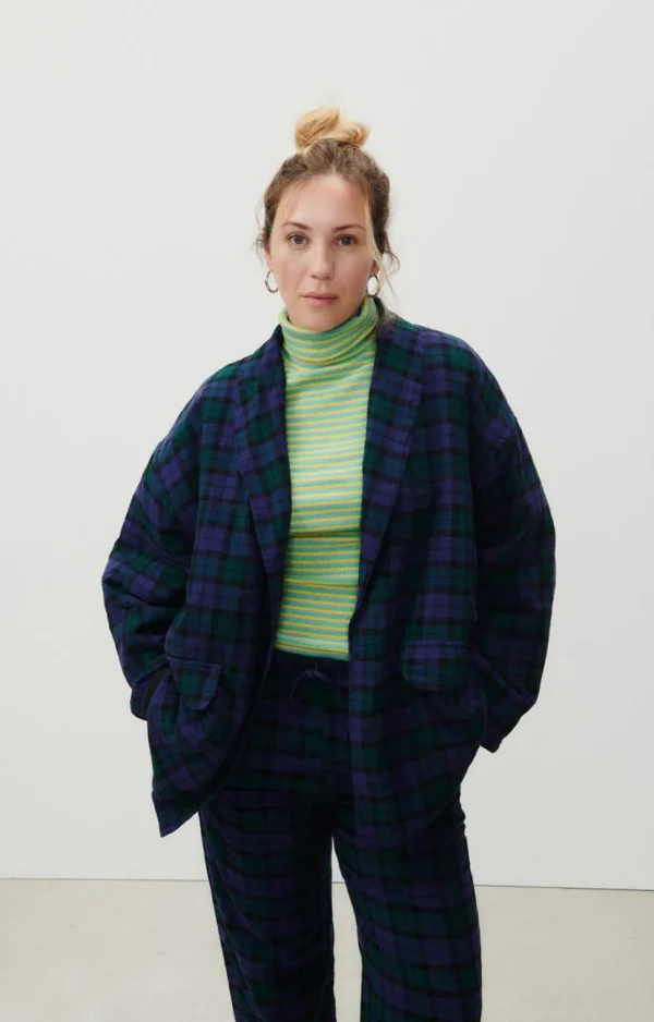 American Vintage | Damenjacke Yuzy Gruner Lila Tartan