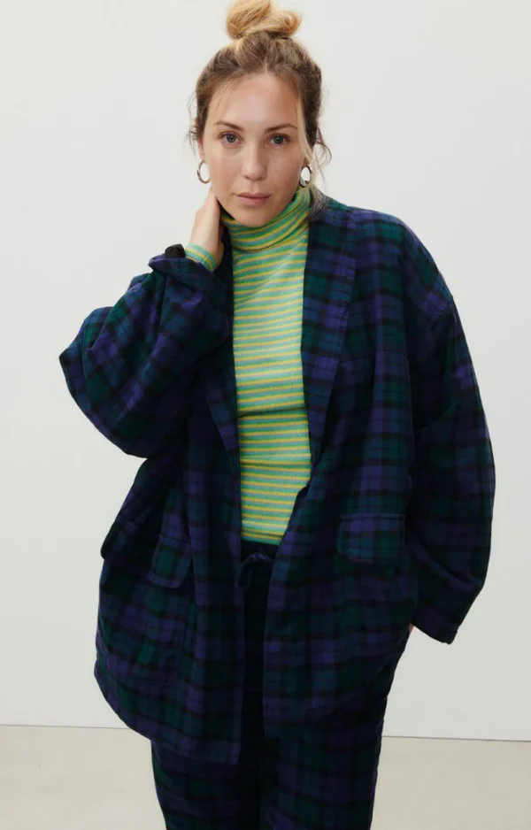 American Vintage | Damenjacke Yuzy Gruner Lila Tartan