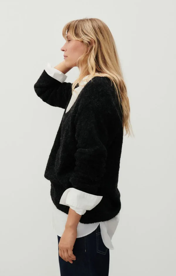 American Vintage | Damenpullover Cikoya Schwarz Meliert
