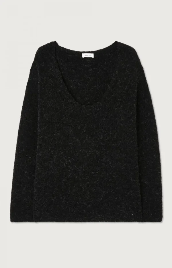 American Vintage | Damenpullover Cikoya Schwarz Meliert