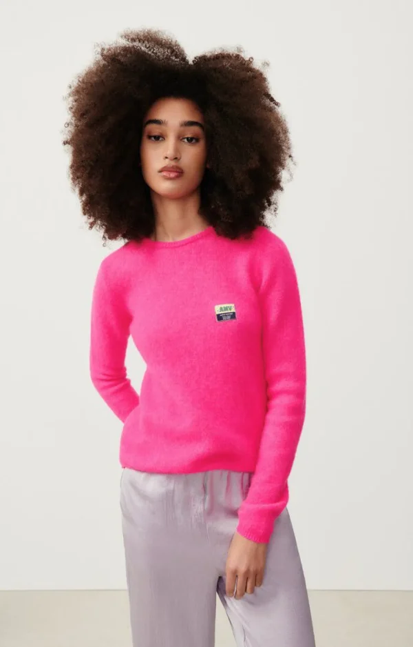 American Vintage | Damenpullover Vitow Neon Pink Meliert