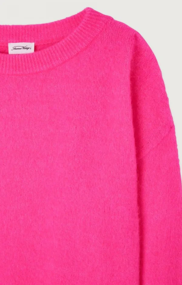 American Vintage | Damenpullover Vitow Neon Pink Meliert