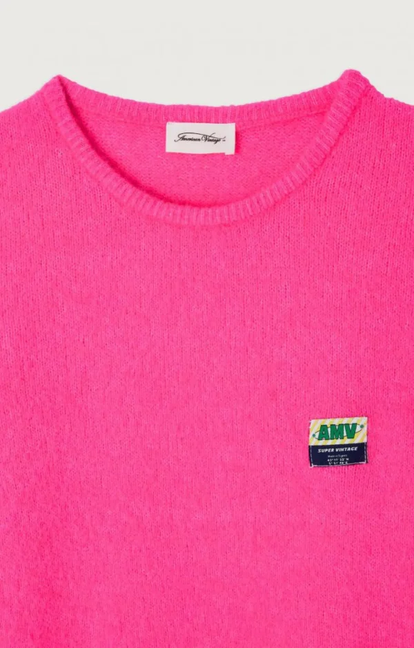 American Vintage | Damenpullover Vitow Neon Pink Meliert