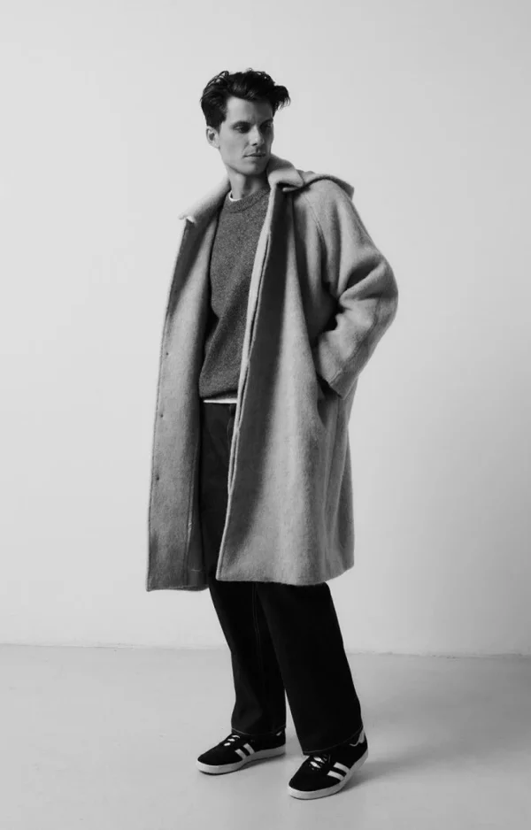 American Vintage | Herrenmantel Roly Wolke Meliert