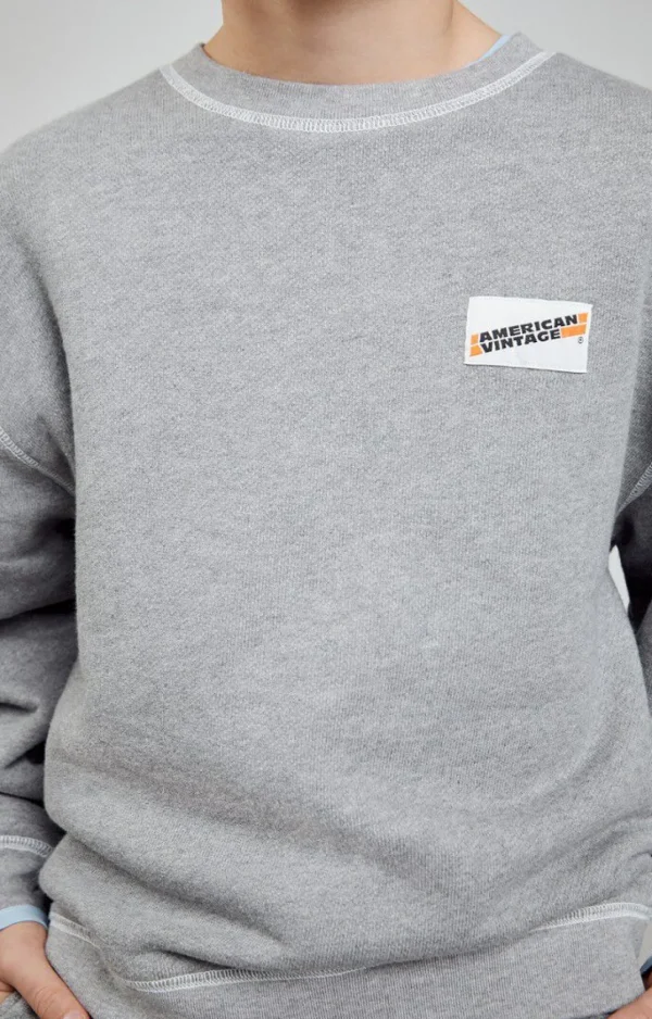 American Vintage | Kindersweatshirt Gupcity Grau Meliert